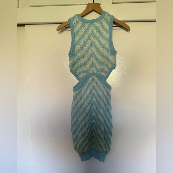NWT For Love And Lemons Corinna Blue Sleeveless Knit Crochet Bodycon Dress Small - Picture 6 of 10